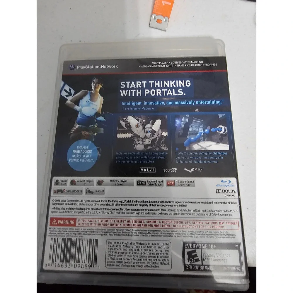 Portal 2 Sony PlayStation‎ 3 PS3 Valve 2011 Puzzle Game Complete CIB